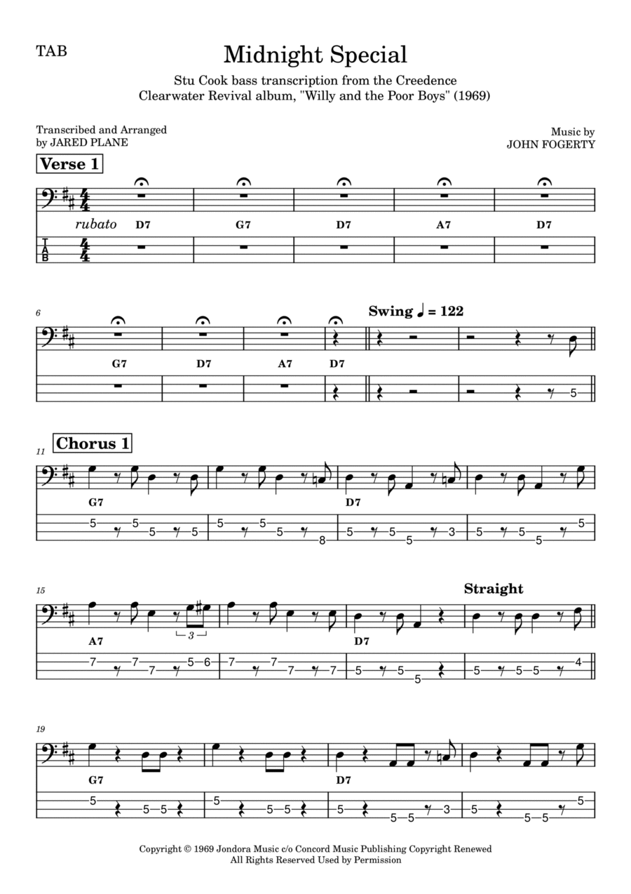 Midnight Special Midnight Special Guitar Tablature scores gallery preview page 1