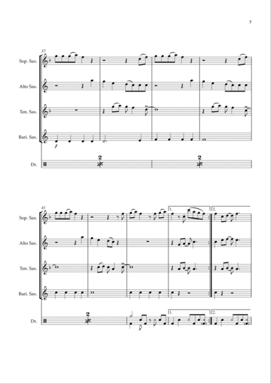 Shake It Off Saxophone Quartet scores gallery preview page 5