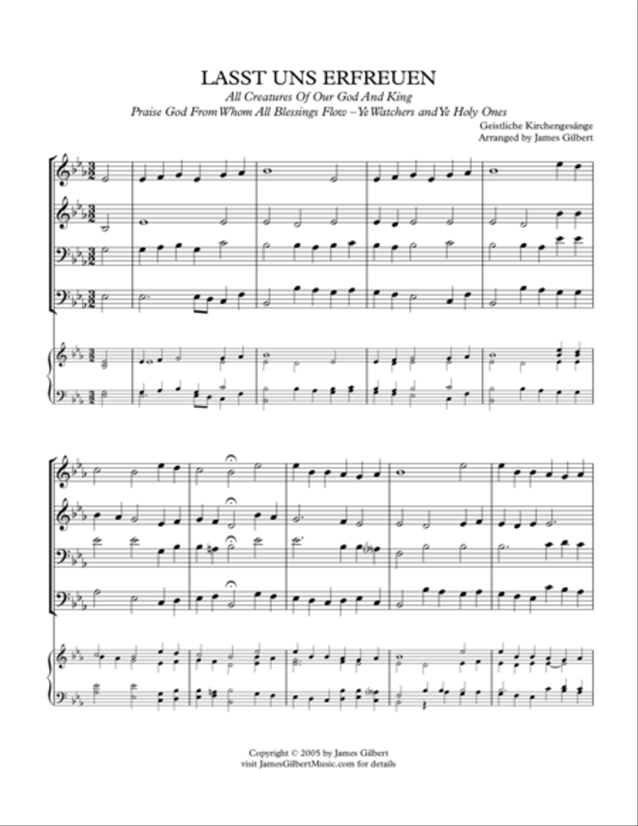 LASST UNS ERFREUEN LASST UNS ERFREUEN Small Ensemble scores gallery preview page 1