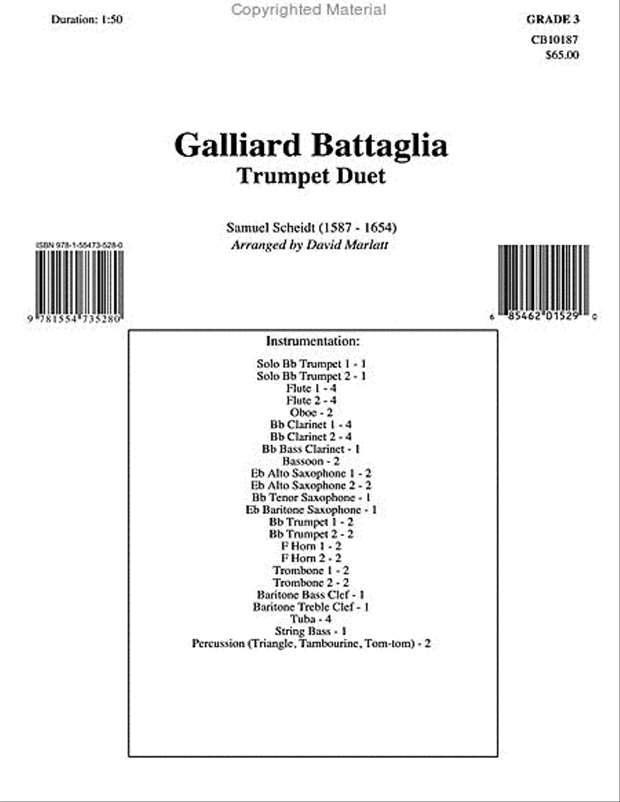 Galliard Battaglia Concert Band scores gallery preview page 2