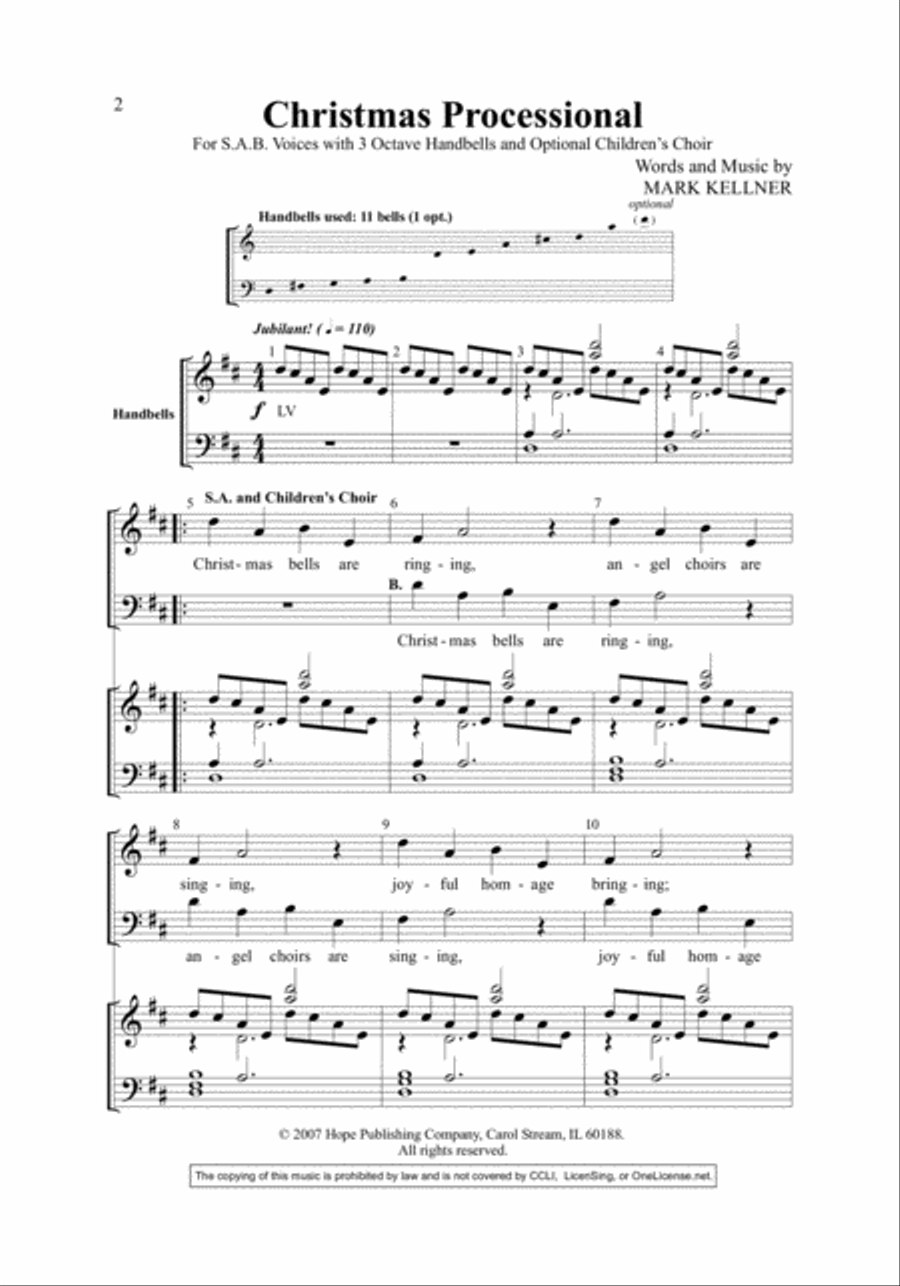Christmas Processional Christmas Processional 3-Part scores gallery preview page 2