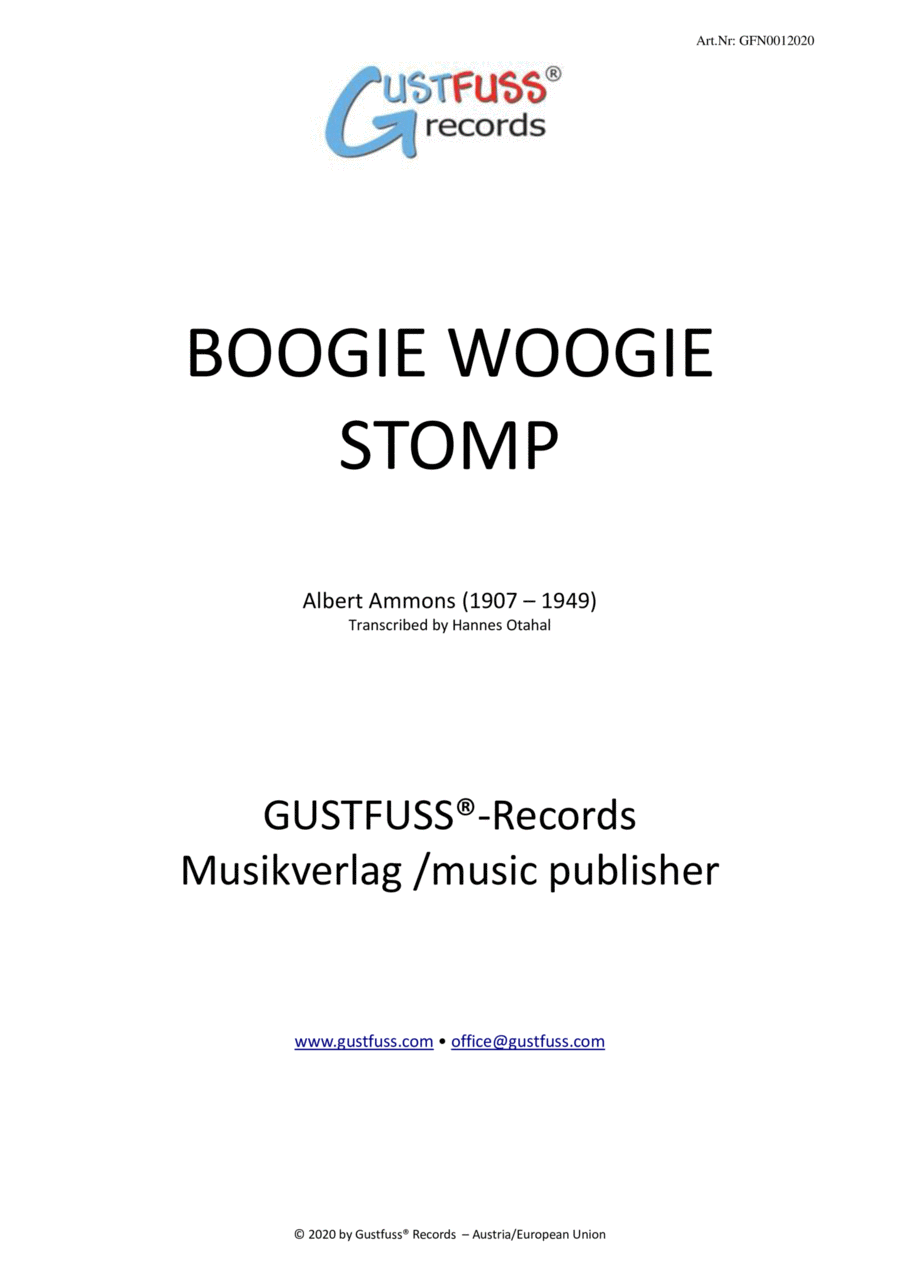 Boogie Woogie Stomp (Albert Ammons Transcription) Piano Solo scores gallery preview page 1