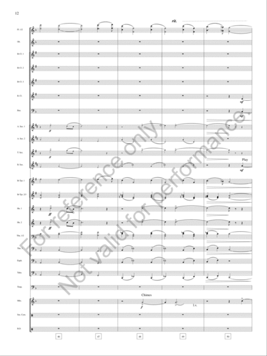 Leaves That Descend To No Drum Concert Band scores gallery preview page 13