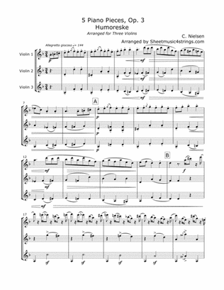 Nielsen, C. - Humoreske for Three Violins