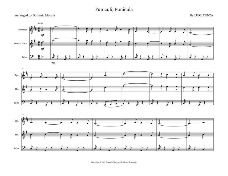 Funiculi, Funicula Small Ensemble scores gallery preview page 1