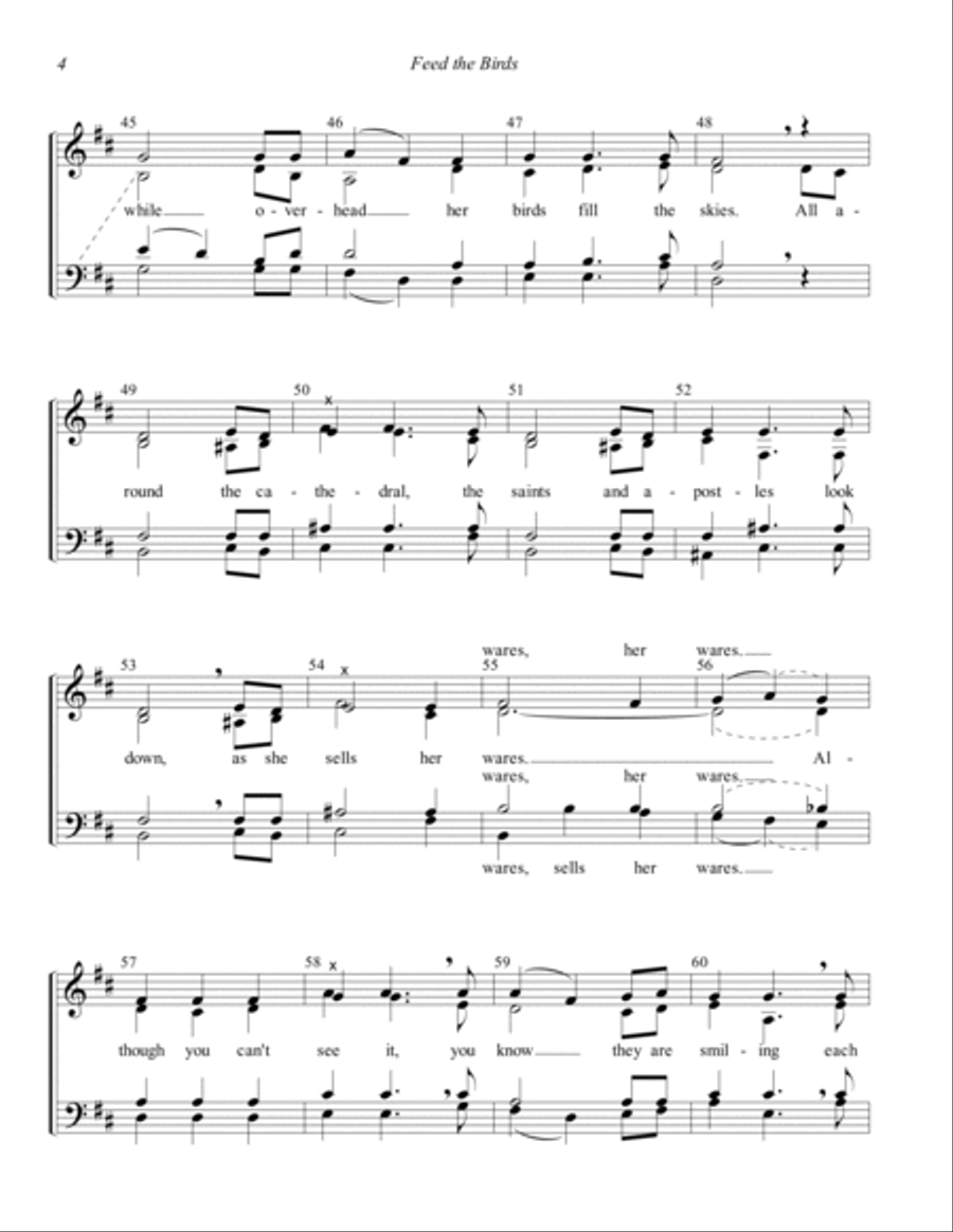 Feed The Birds (tuppence A Bag) 4-Part scores gallery preview page 4