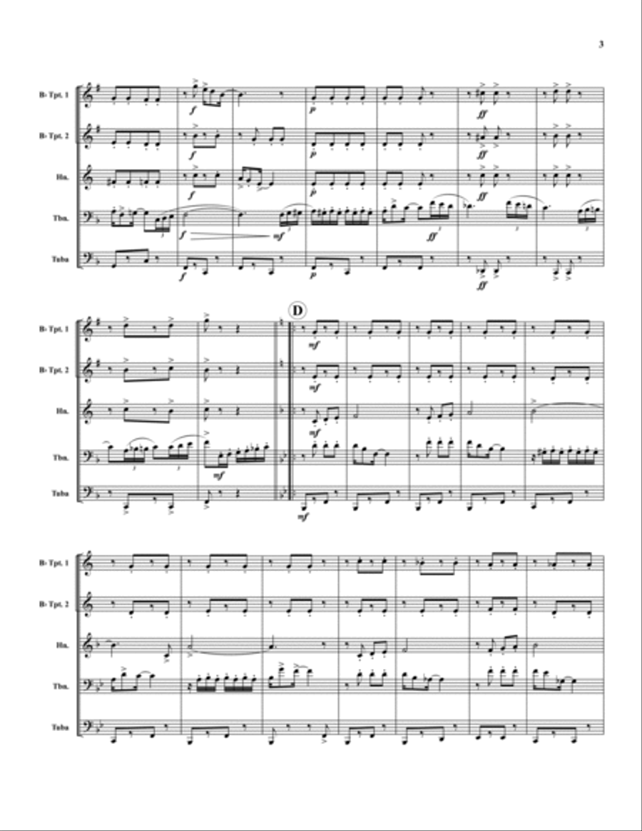 Lassus Trombones Brass Quintet scores gallery preview page 3