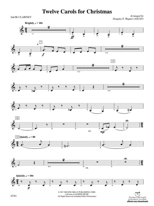 Twelve Carols for Christmas: 2nd B-flat Clarinet