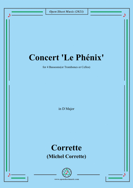 M. Corrette-Concert 'Le Phénix',in D Major,for 4 Bassoons(or Trombones or Cellos) image number null