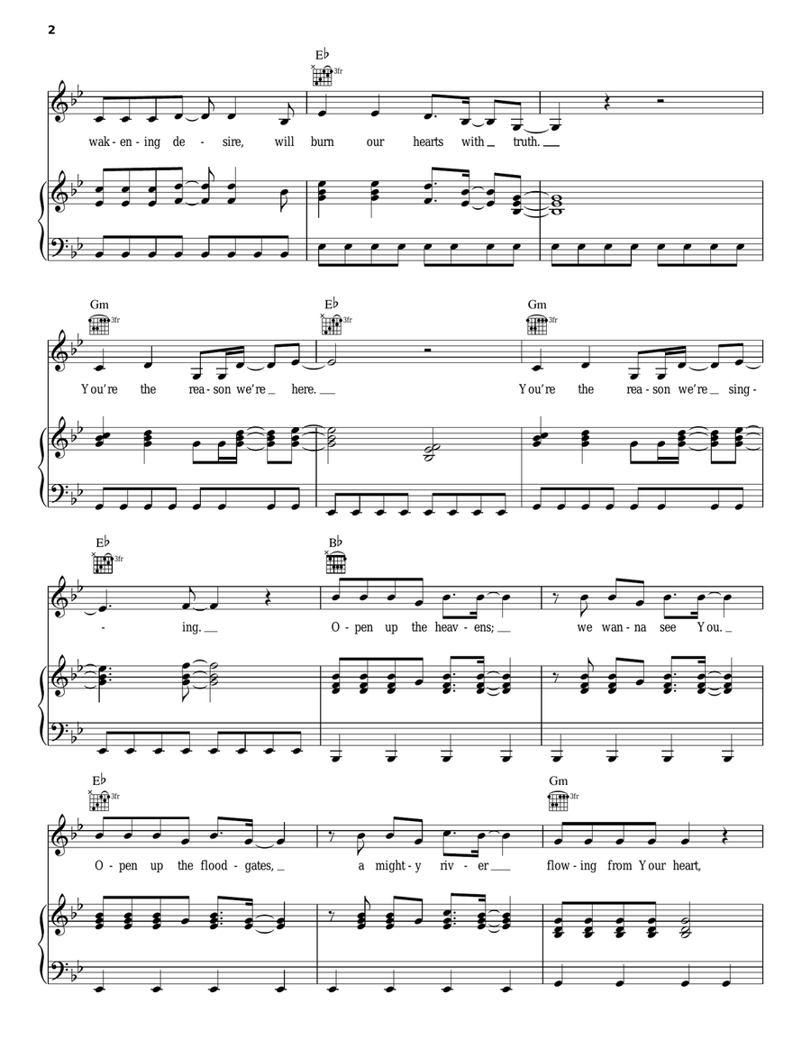 Open Up The Heavens Piano, Vocal, Guitar scores gallery preview page 2