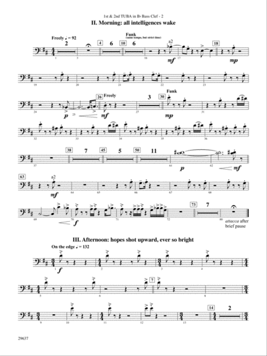 Day Dreams: (World Part) B-flat Tuba B.C. Concert Band scores gallery preview page 2