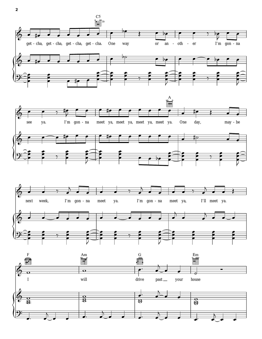 One Way Or Another (Teenage Kicks) Acoustic Guitar scores gallery preview page 2