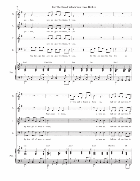 For The Bread Which You Have Broken (Vocal Quartet - (SATB) image number null