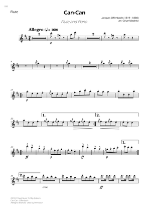 Offenbach - Can-Can - Flute and Piano (Individual Parts)
