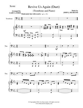 Book cover for REVIVE US AGAIN (Duet – Trombone and Piano/Score and Parts)