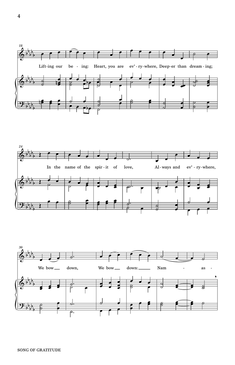 Song Of Gratitude 4-Part scores gallery preview page 2