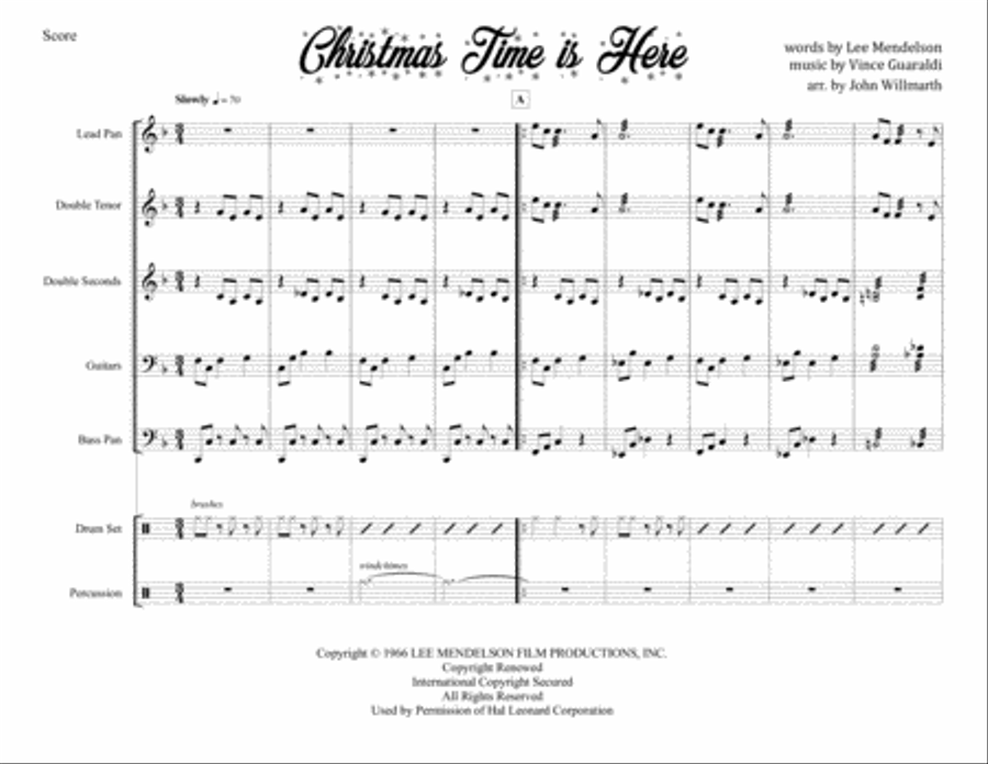 Christmas Time Is Here Steel Drum Band scores gallery preview page 1