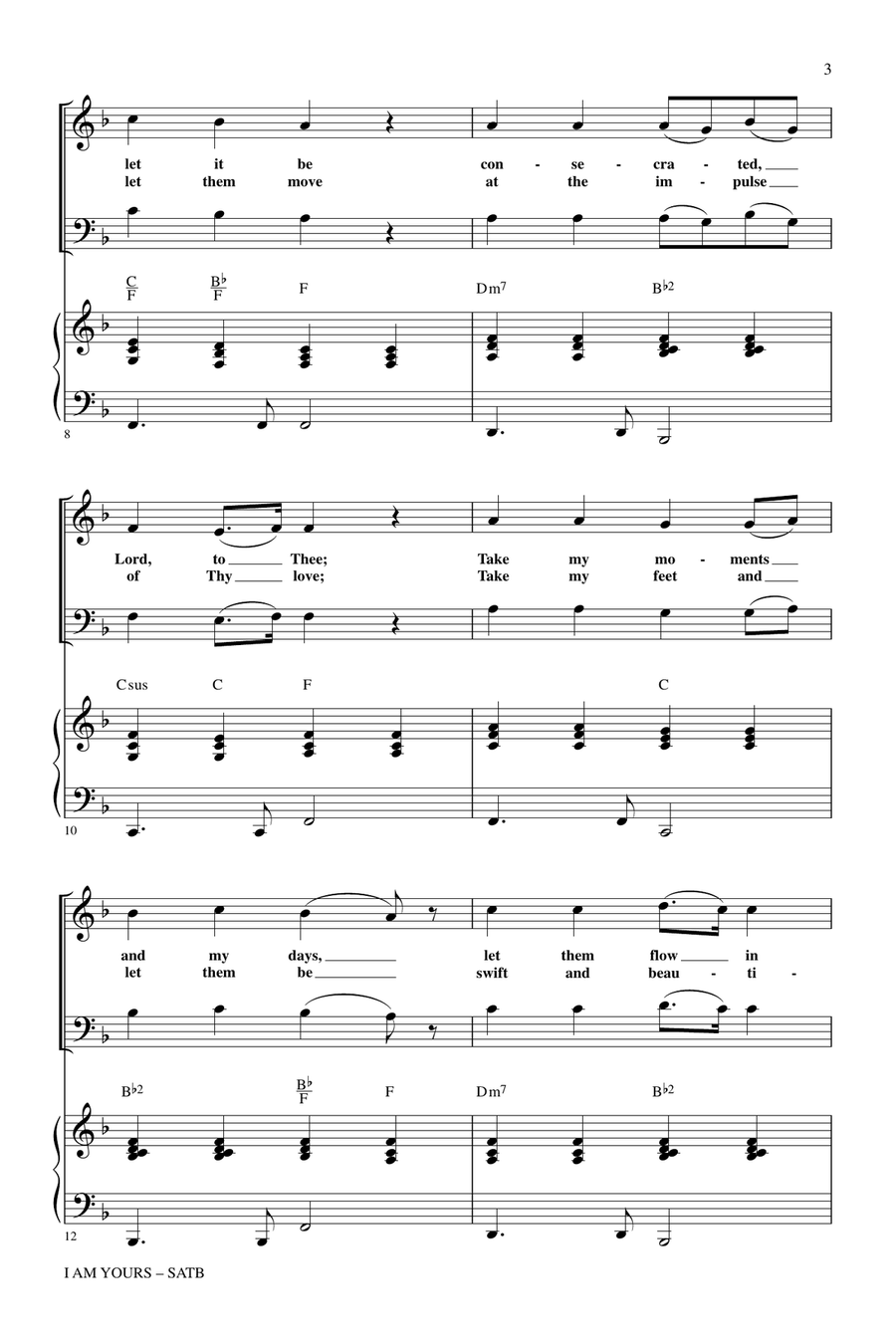 I Am Yours (With Take My Life And Let It Be) 4-Part scores gallery preview page 2