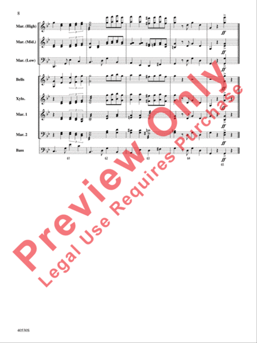 Por Una Cabeza Percussion Ensemble scores gallery preview page 9