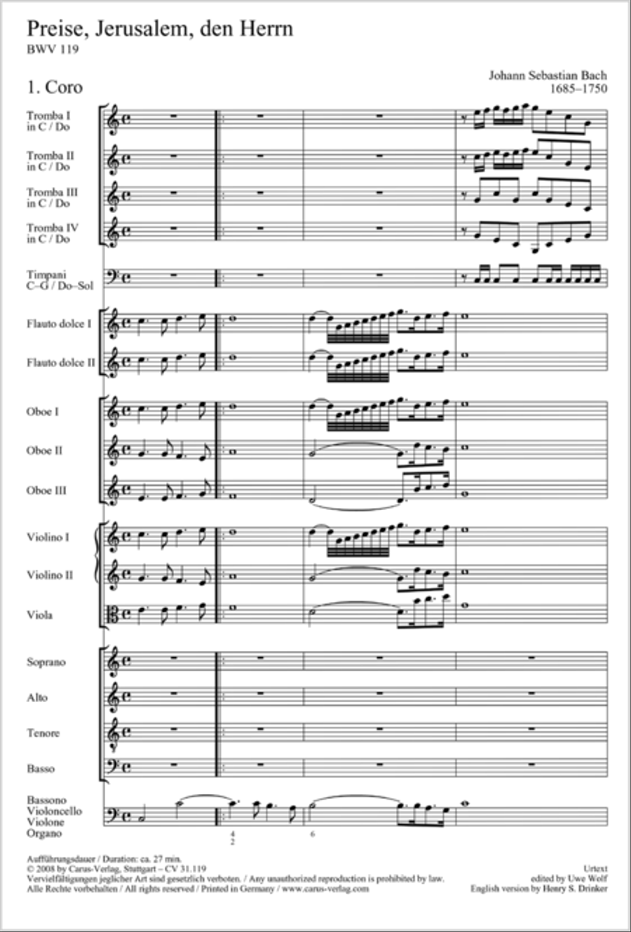 Praise the Lord, O Jerusalem (Preise, Jerusalem, den Herrn) 4-Part scores gallery preview page 74