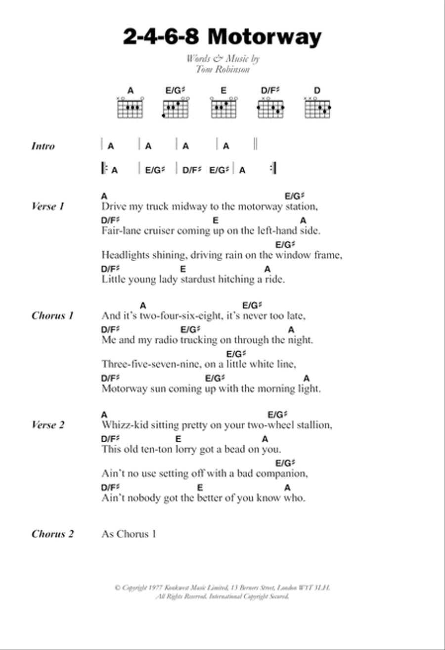 2-4-6-8 Motorway Acoustic Guitar scores gallery preview page 1