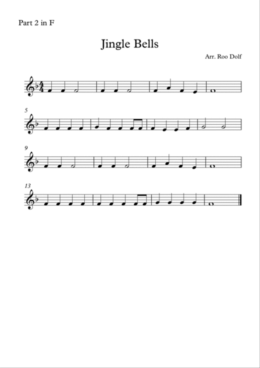 Jingle Bells, for Beginner Brass