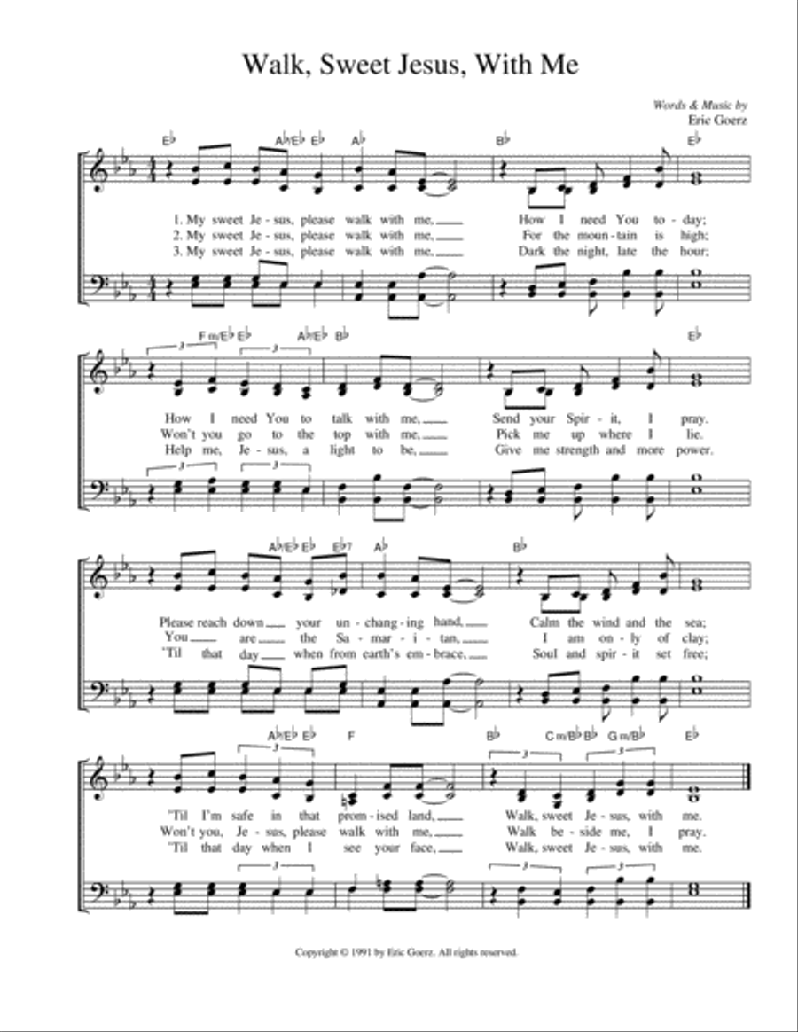 Walk Sweet Jesus With Me 4-Part scores gallery preview page 1