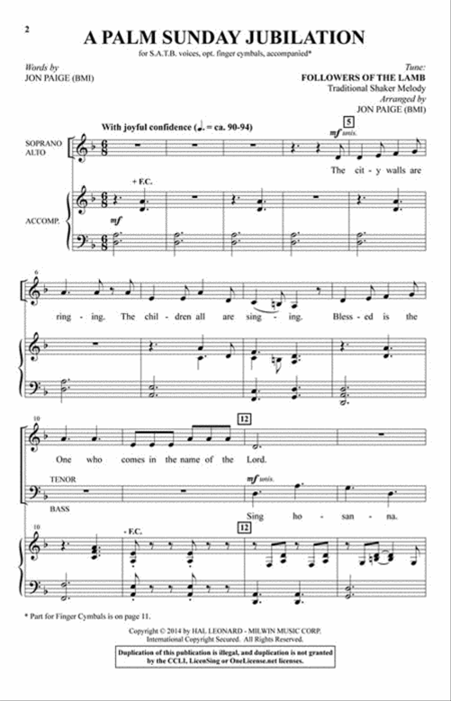 A Palm Sunday Jubilation 4-Part scores gallery preview page 2