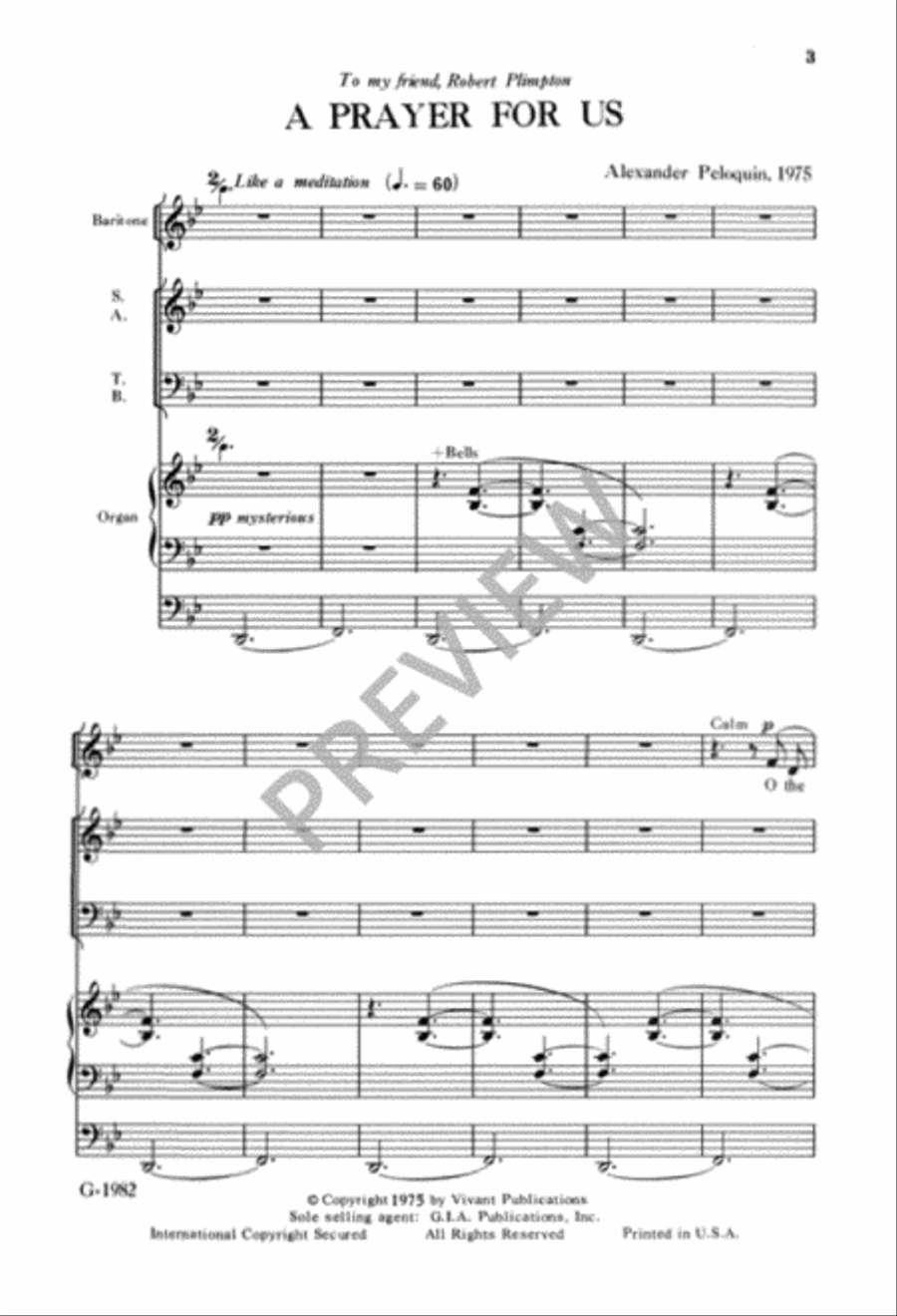 A Prayer for Us 4-Part scores gallery preview page 5