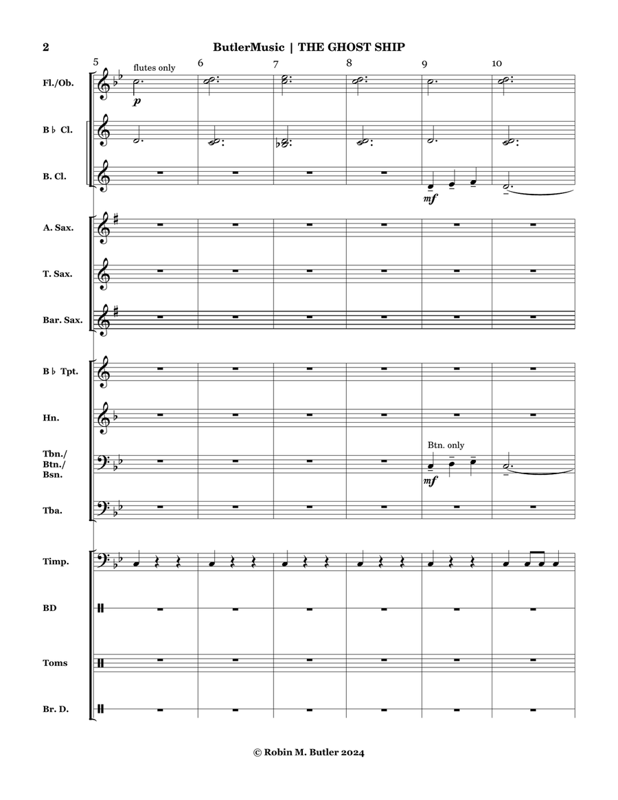 The Ghost Ship - Grade 1 Concert Band Concert Band scores gallery preview page 5