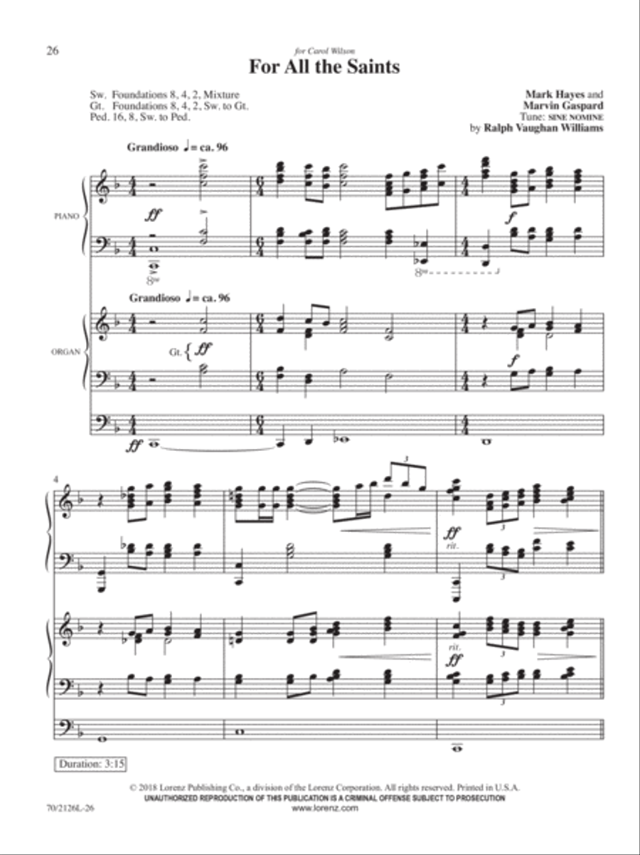 O God, Our Help in Ages Past Organ scores gallery preview page 4