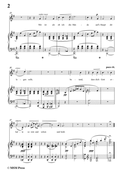 Liszt-Du bist wie eine blume in G Major,for Voice and Piano image number null