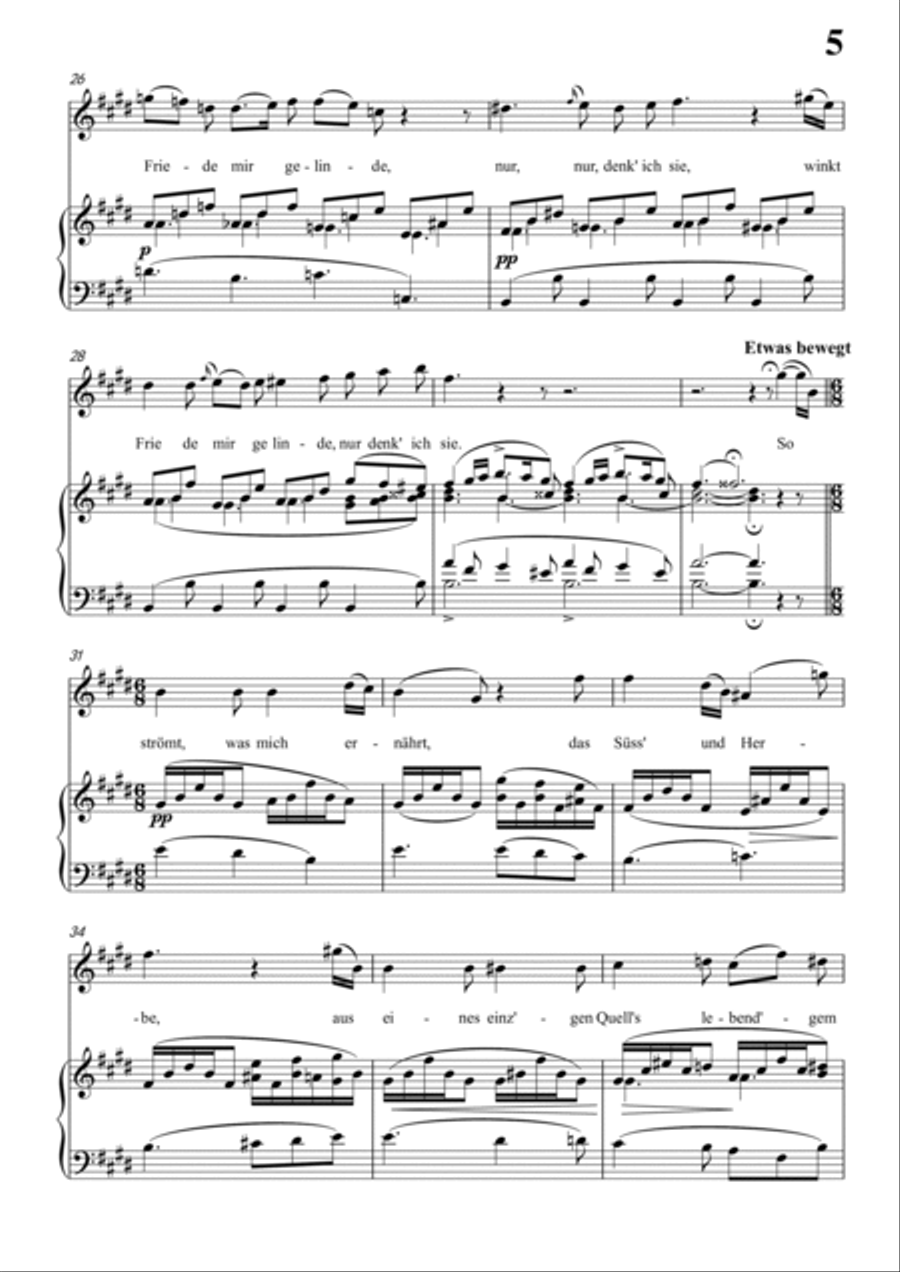 Schubert-Sonnet III in E for Vocal and Piano Voice scores gallery preview page 6