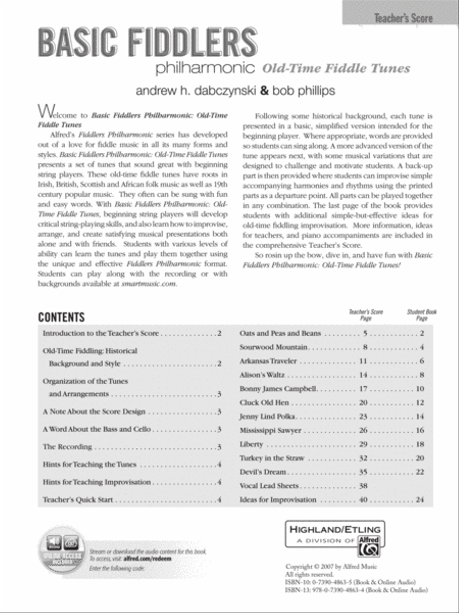 Basic Fiddlers Philharmonic Old-Time Fiddle Tunes String Orchestra scores gallery preview page 2