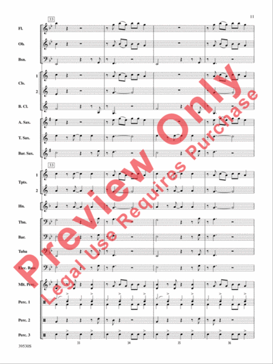 Teenage Dream / Super Bass Concert Band scores gallery preview page 12