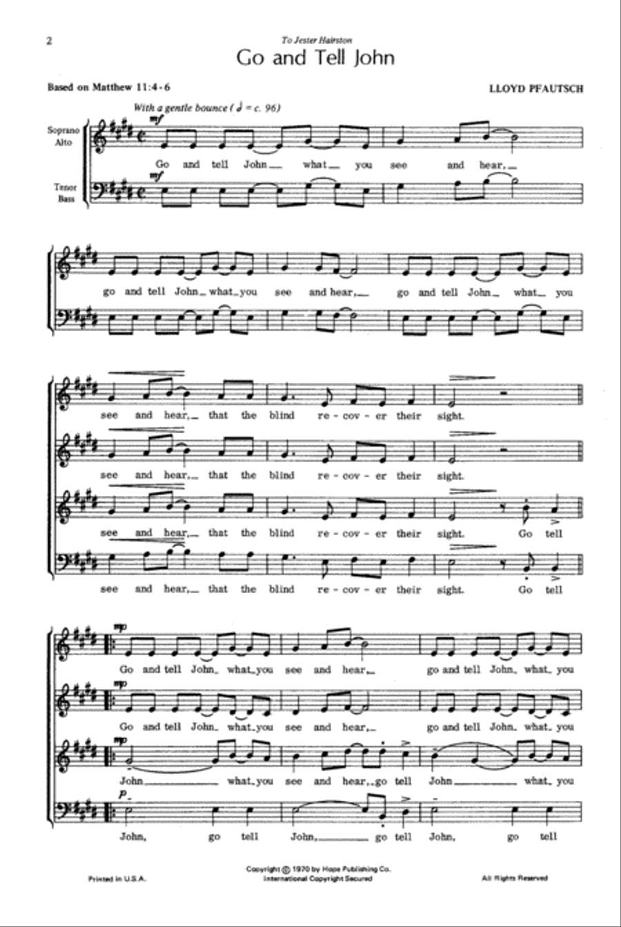 Go and Tell John 4-Part scores gallery preview page 2