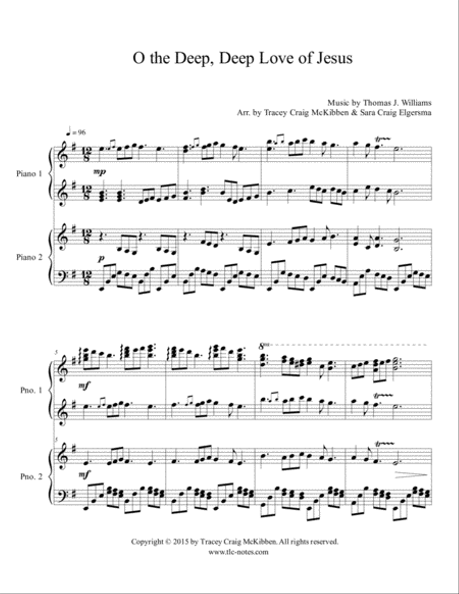 EBENEZER: O the Deep, Deep Love of Jesus (Piano Duet) Piano Duet scores gallery preview page 3