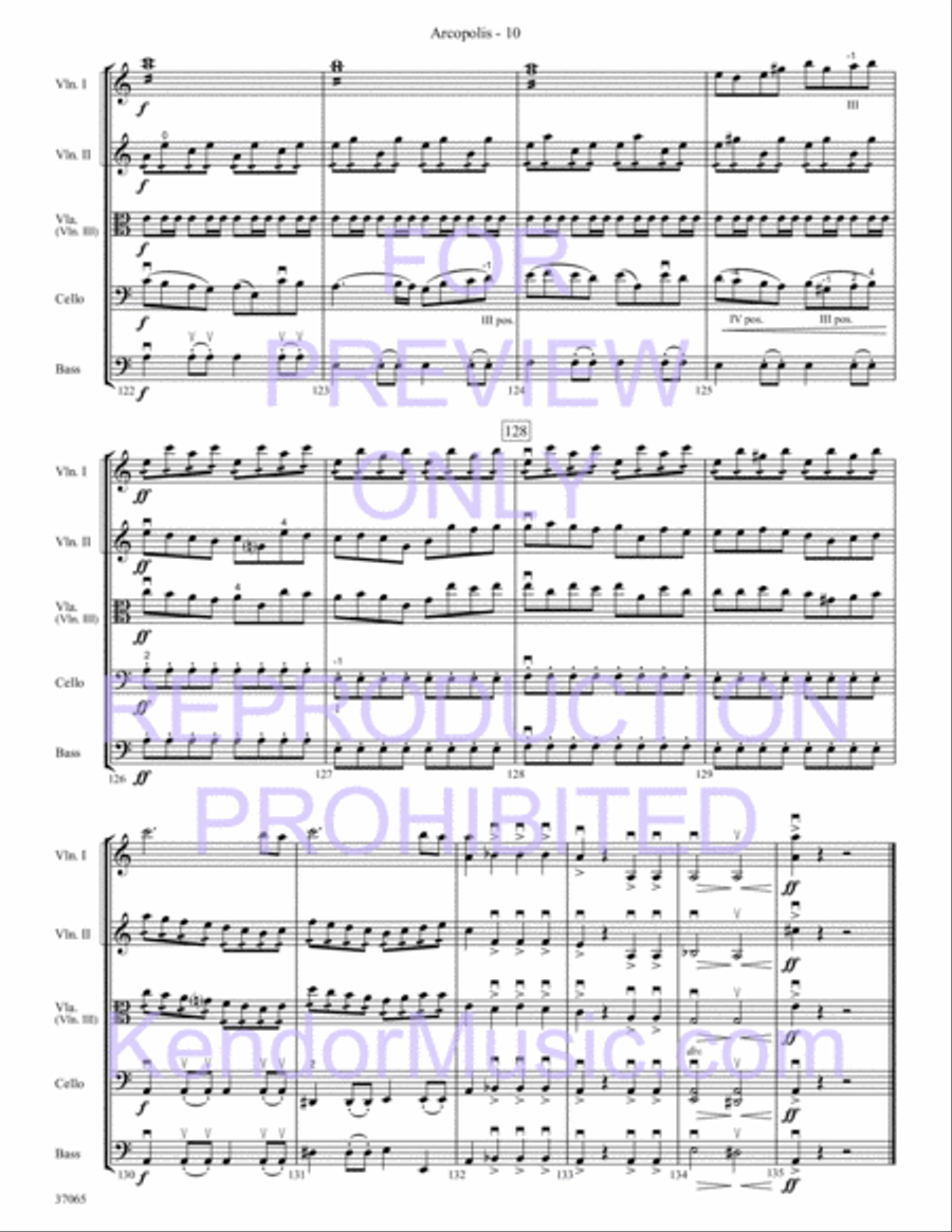 Arcopolis (City Of Bows) String Orchestra scores gallery preview page 12