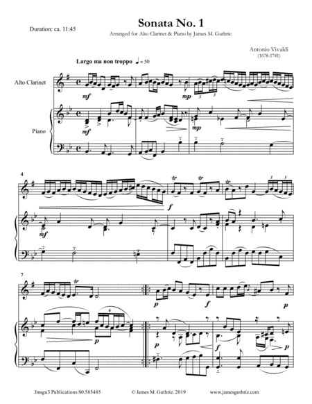 Vivaldi: The Six Sonatas Complete for Alto Clarinet & Piano image number null