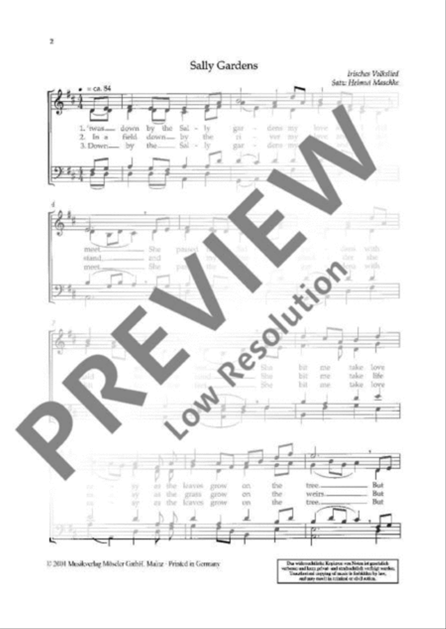 Four Irish folk songs 4-Part scores gallery preview page 3