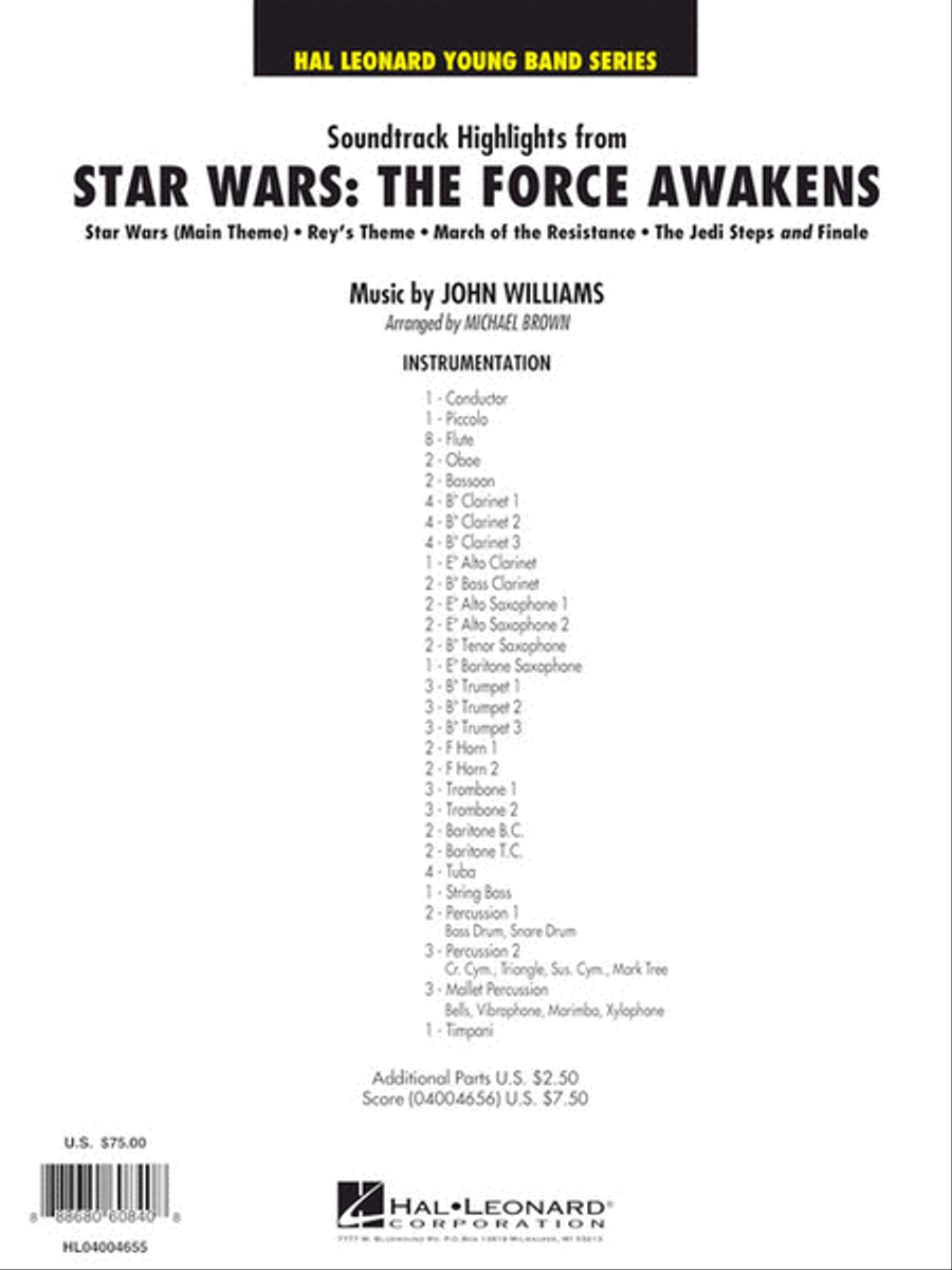 Soundtrack Highlights from Star Wars: The Force Awakens Concert Band scores gallery preview page 12