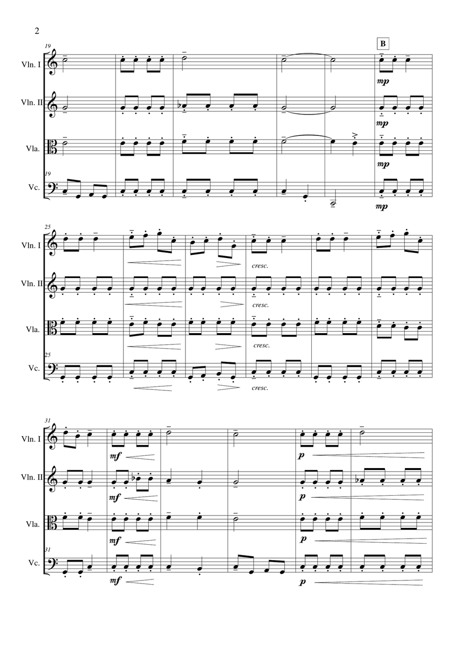 Sur le Pont d'Avignon String Quartet scores gallery preview page 2