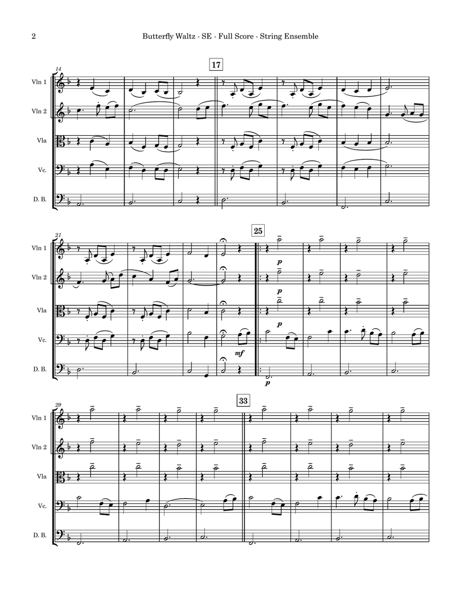 Butterfly Waltz Chamber Music scores gallery preview page 2