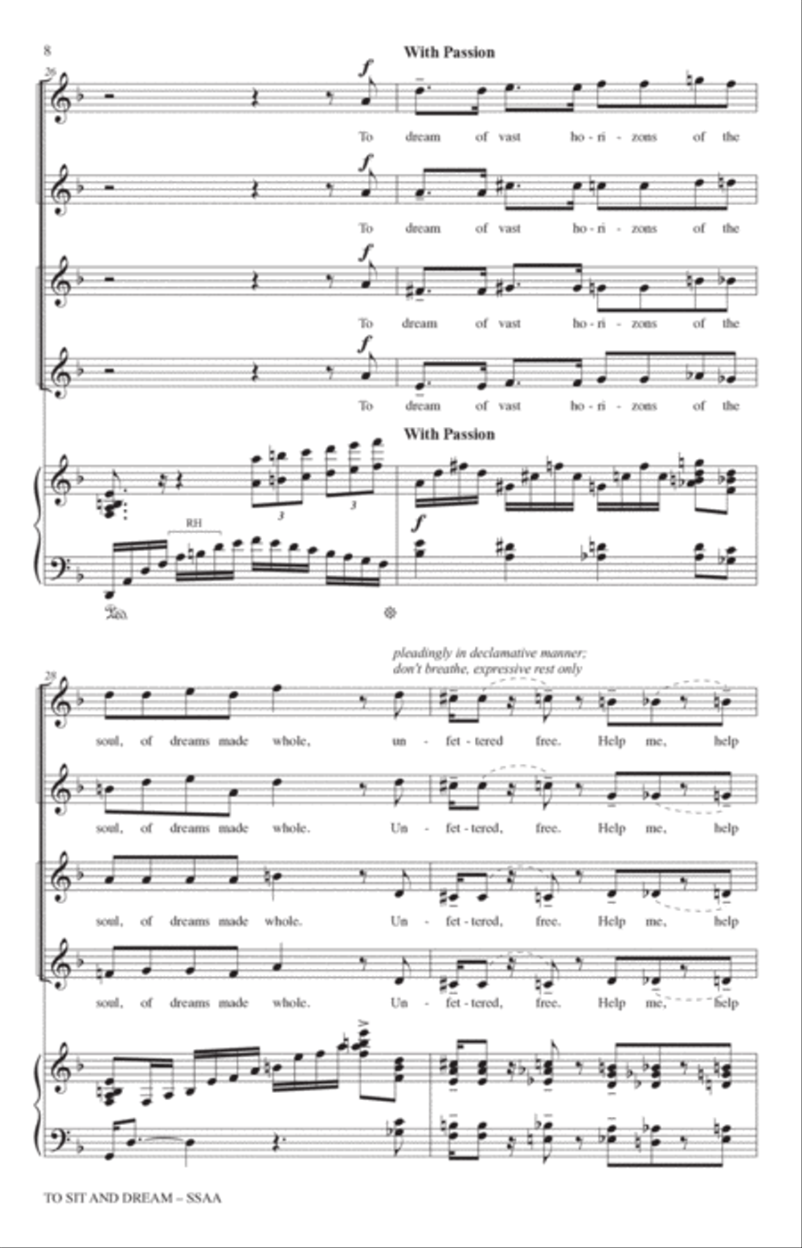 To Sit And Dream SSA scores gallery preview page 6