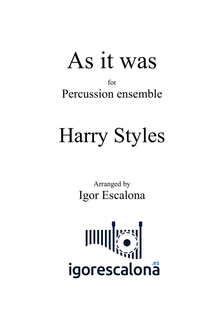 As It Was Percussion Ensemble scores gallery preview page 2