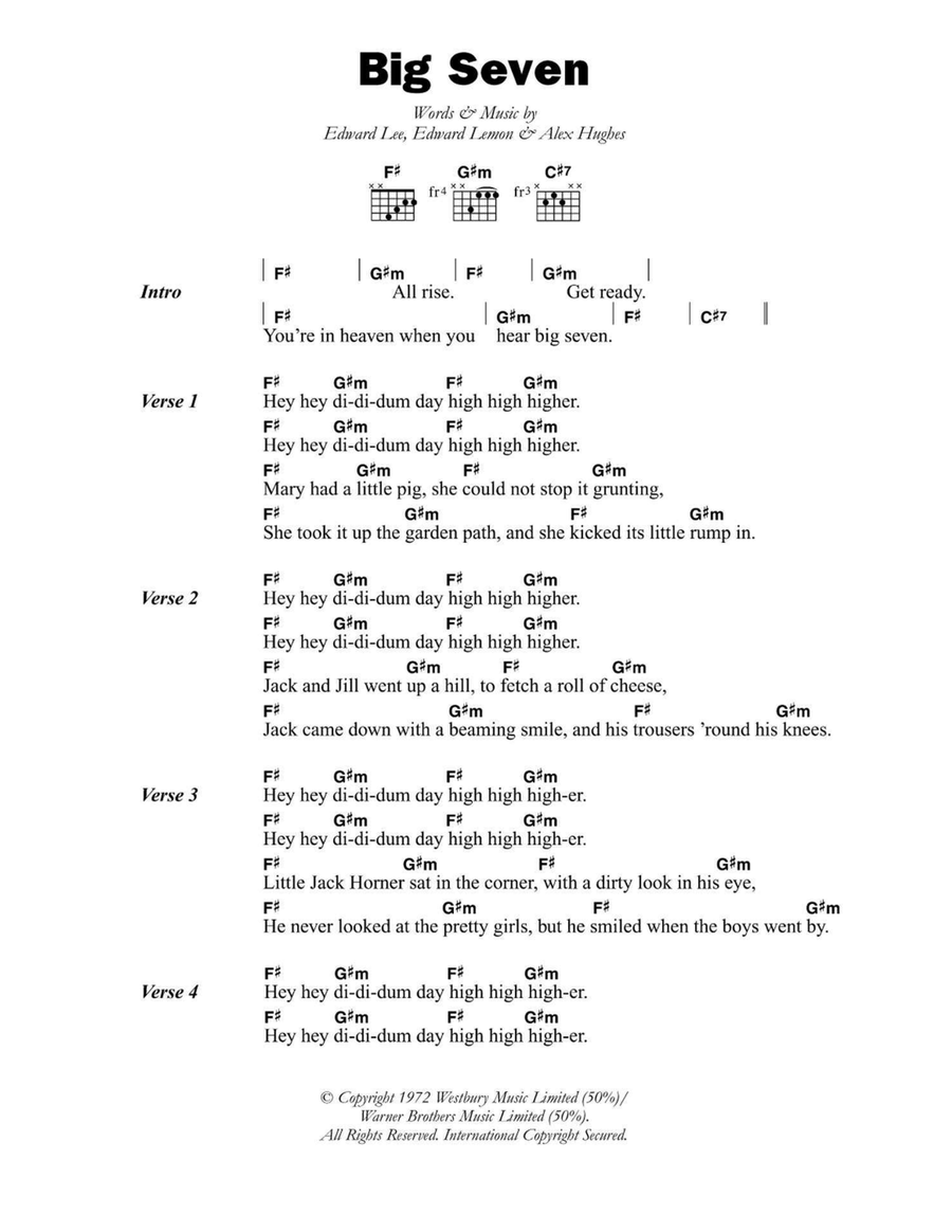 Big Seven Big Seven Easy Guitar scores gallery preview page 1