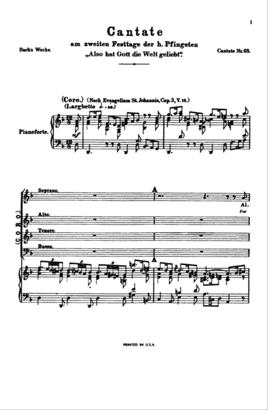 Cantata No. 68 -- Also hat Gott die Welt geliebt 4-Part scores gallery preview page 4