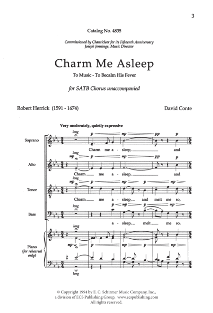 Charm Me Asleep Charm Me Asleep 4-Part scores gallery preview page 3
