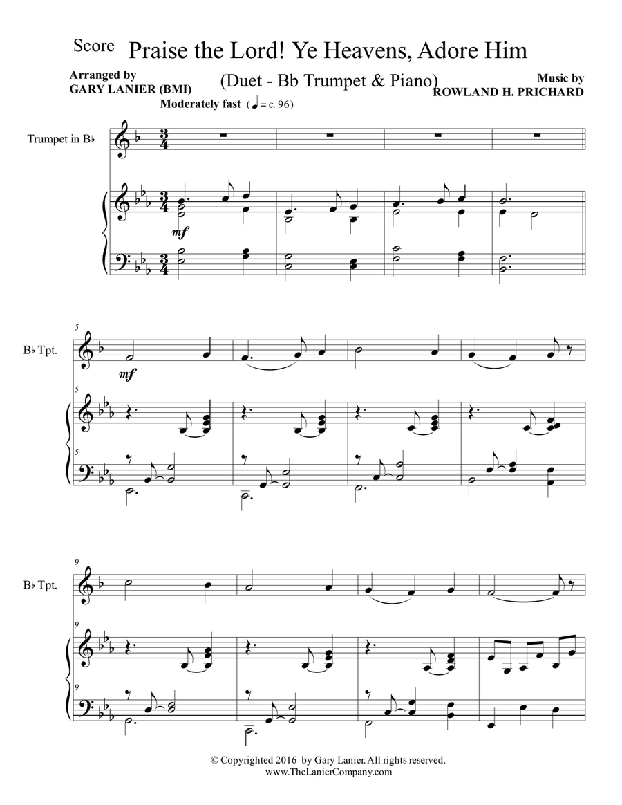 3 Hymns of Praise & Encouragement (Duets for Bb Trumpet and Piano) 3 Hymns of Praise & Encouragement (Duets for Bb Trumpet and Piano) Trumpet Duet scores gallery preview page 2