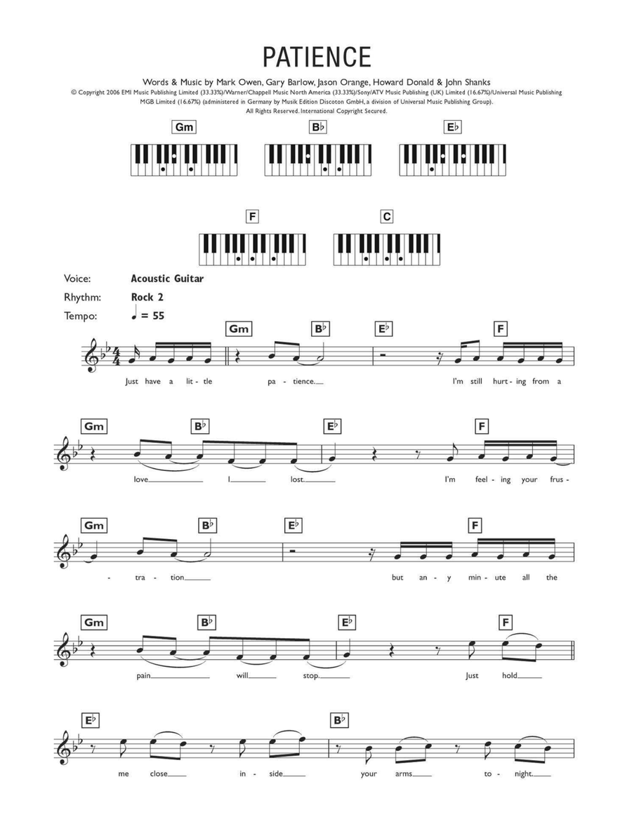 Patience Piano scores gallery preview page 1
